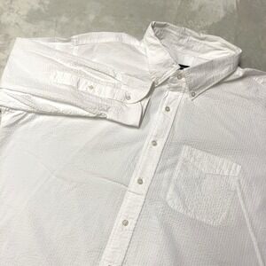 Proper Cloth Shirt Portuguese White Seersucker Button‎ Down Long Sleeve Mens XL